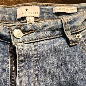 True Craft Indigo Patched Cuff Jeans